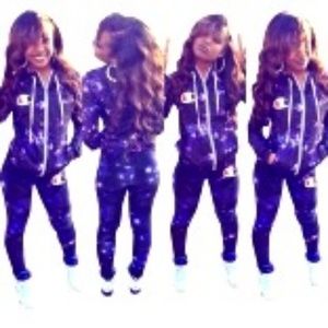 Champion pants set long sleeve purple